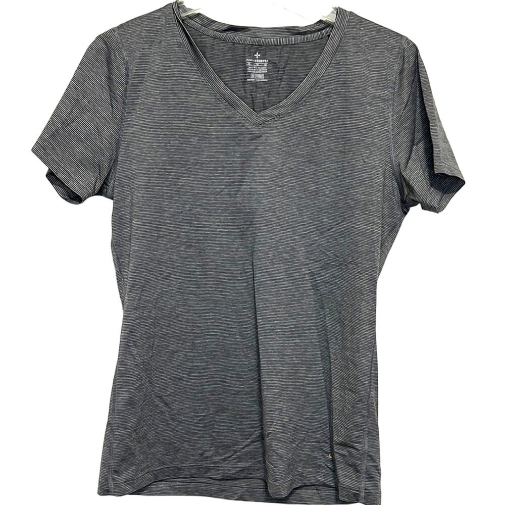 Tommie Copper Women's  Size XL Gray Striped Athletic Wear Top